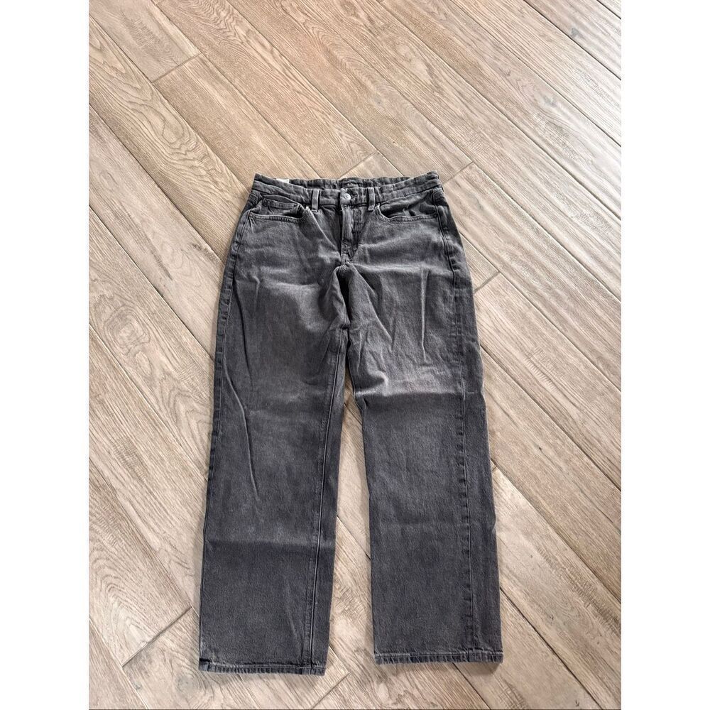 American Eagle black curvy straight denim jeans, 12 regular
